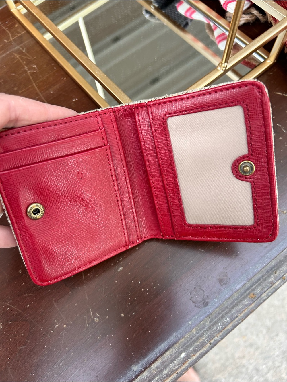Fossil Metallic Silver Sparkle Zip Wallet - Picture 2 of 2
